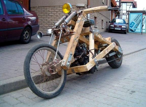 Wooden motorcycle